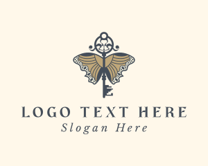 Lifestyle - Elegant Butterfly Key logo design