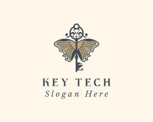 Elegant Butterfly Key logo design