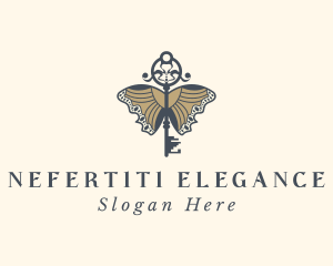 Elegant Butterfly Key logo design