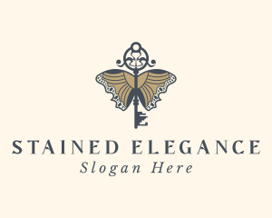 Elegant Butterfly Key logo design