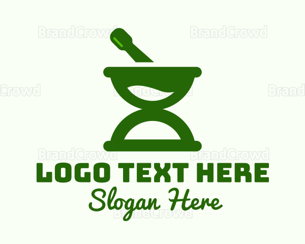 Green Hourglass Pestle Logo