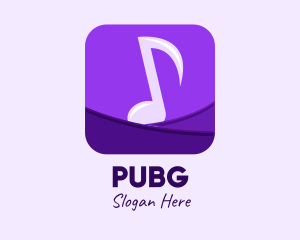 Note - Purple Music App logo design