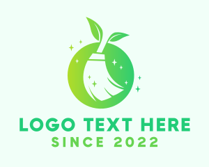 Housekeeping - Eco Janitorial Cleaning Broom logo design