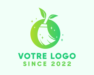 Cleaning - Eco Janitorial Cleaning Broom logo design