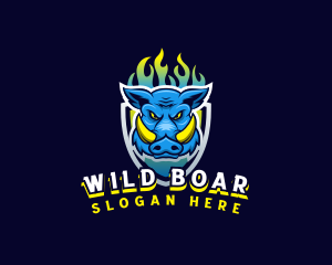 Wild Boar Shield logo design