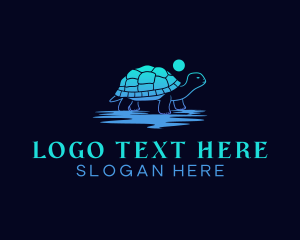 Swimming - Wild Sea Turtle logo design