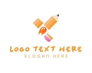Tech - Rocket Pencil Tutor logo design