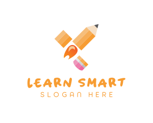 Rocket Pencil Tutor logo design