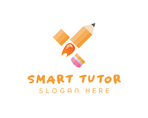 Tutor - Rocket Pencil Tutor logo design