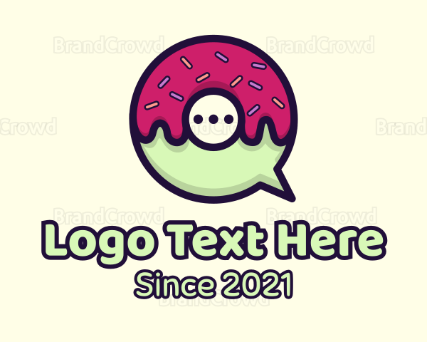 Doughnut Chat Bubble Logo