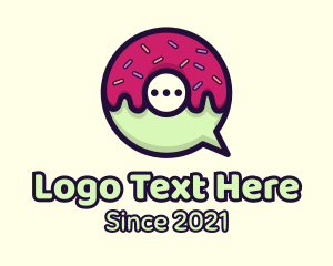 Chat Bubble - Doughnut Chat Bubble logo design