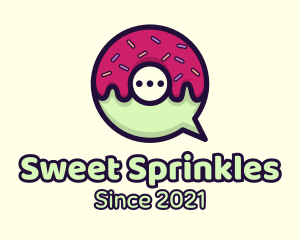 Sprinkles - Doughnut Chat Bubble logo design