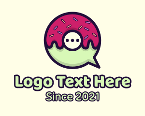 Message - Doughnut Chat Bubble logo design