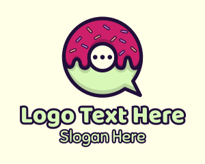 Doughnut Chat Bubble Logo