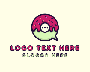 Confectionery - Doughnut Chat Bubble logo design