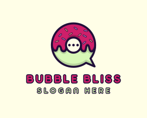 Doughnut Chat Bubble logo design