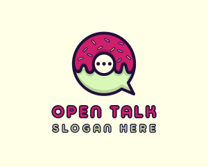 Doughnut Chat Bubble logo design