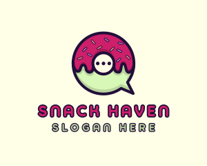 Doughnut Chat Bubble logo design