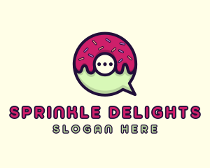 Doughnut Chat Bubble logo design