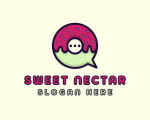 Doughnut Chat Bubble logo design