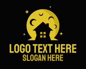 Night Time - Moon Light House logo design