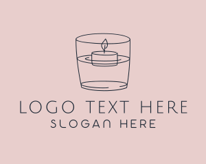 Glass - Tea Light Candle Decor logo design