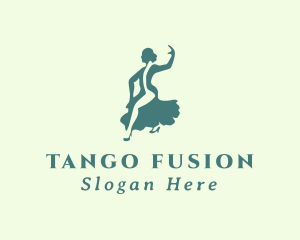 Tango - Salsa Lady Dancer logo design