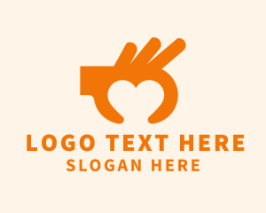 Finger Heart - Caregiver Support Hand logo design
