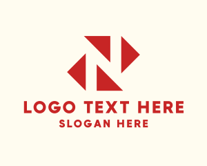 Shop - Modern Arrow Letter N logo design