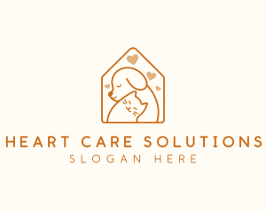 Pet Dog Cat Shelter logo design