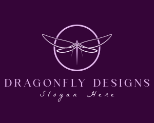 Needle Thread Dragonfly logo design
