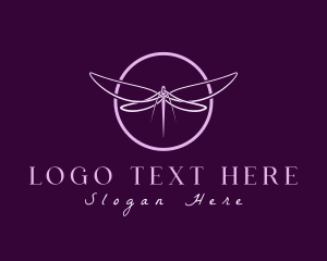Handcrafted - Needle Thread Dragonfly logo design