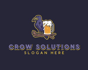 Crow Beer Mug logo design