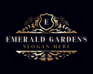 Luxury Shield Leaf logo design