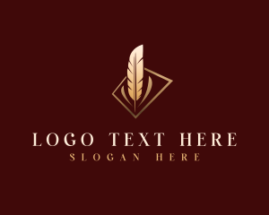 Notary - Paper Writing Quill logo design