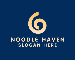 Noodle - Spiral Swirl Noodle logo design
