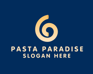 Pasta - Spiral Swirl Noodle logo design