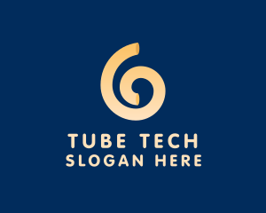 Tube - Spiral Swirl Noodle logo design
