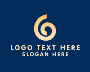 Line - Spiral Swirl Noodle logo design