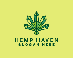 Gemstone Marijuana Weed logo design