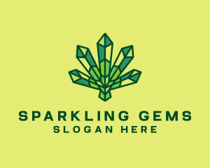 Gemstone Marijuana Weed logo design