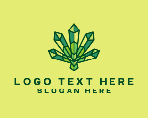 Herbal - Gemstone Marijuana Weed logo design