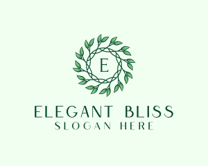 Natural Organic Leaf Wreath Logo