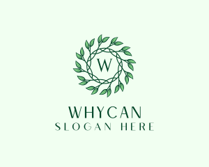 Natural Organic Leaf Wreath Logo