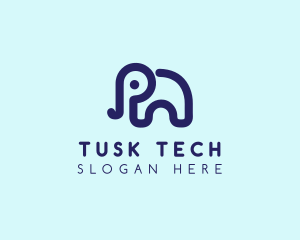 Tusk - Elephant Zoo Nursery logo design