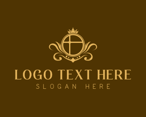 Hotel - Gold Royal Shield logo design