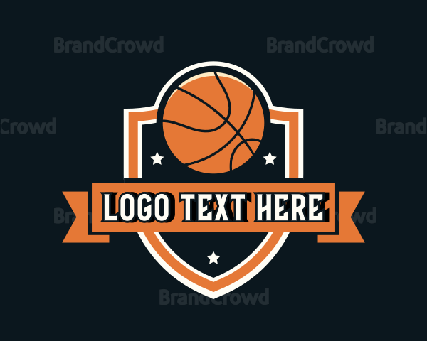 Basketball Sports Shield Logo