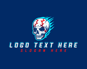 Softball - Skull Baseball Athletic logo design