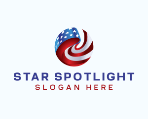 American Flag Veteran logo design