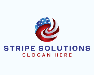 American Flag Veteran logo design